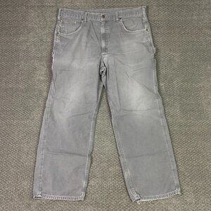 Carhartt Canvas Carpenter Jean Pants Men's 40 x 32 Fits 39 x 30 B159 CHR Gray